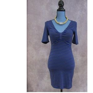 NEW Better B. Blue & Gray Striped Dress Size M
